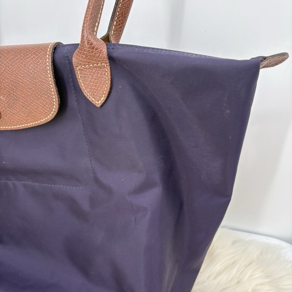 Longchamp le Pliage large tote 18 X 11" Purple Dark Plum - Picture 2 of 11